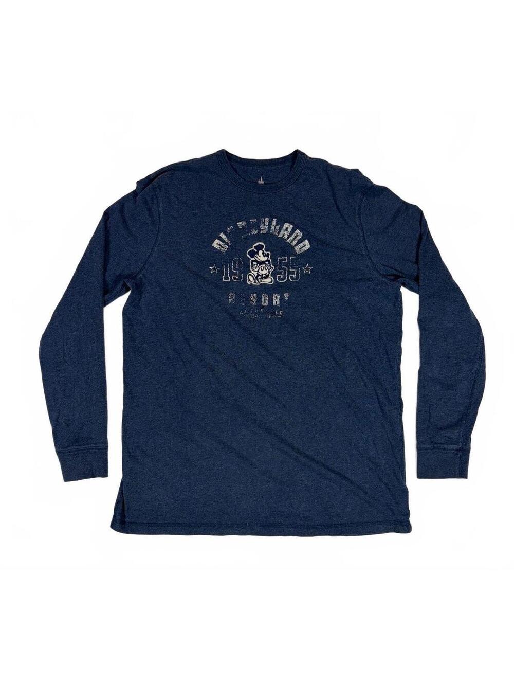 Disneycore Disney Parks Mickey Mouse Disneyland 1955 Navy Long Sleeve Tee Mens L